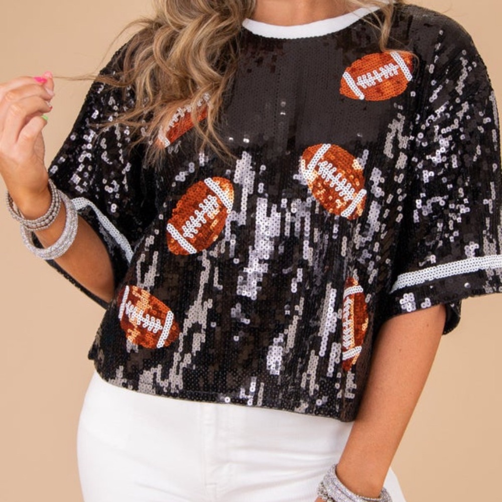 Mainstrip Sequin Football Top